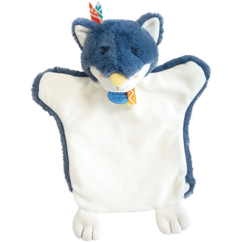  - handpuppet wolf blue 25 cm 